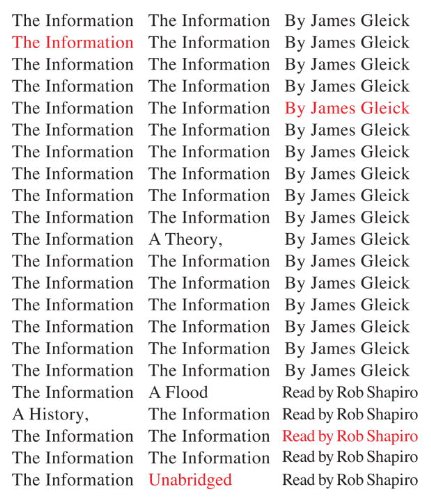 cover image The Information: A History, a Theory, a Flood