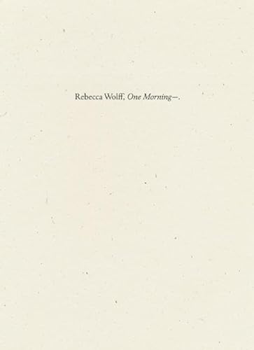 cover image One Morning—
